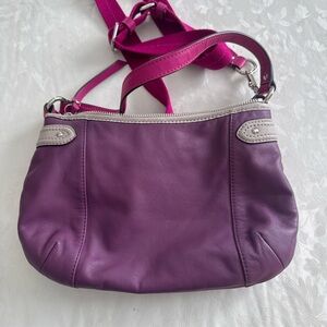 Coach Purple and Silver Crossbody Bag with Adjustable Strap